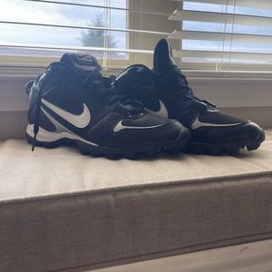 Black and white Shark nike cleats